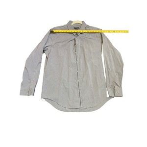 CALVIN KLEIN Slim Fit Stretch Button Down  Gray Dress Shirt Men's 17.5 34/35